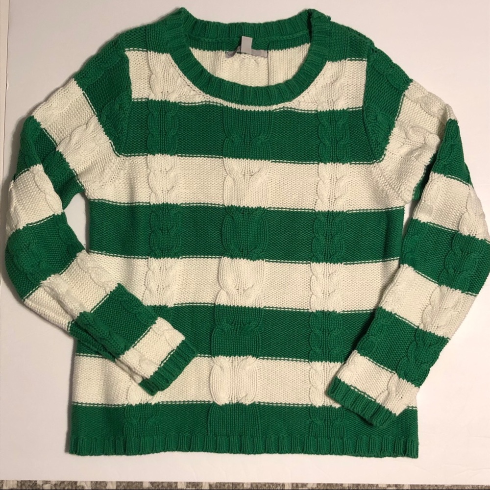 Old Navy Striped Cable Knit Sweater